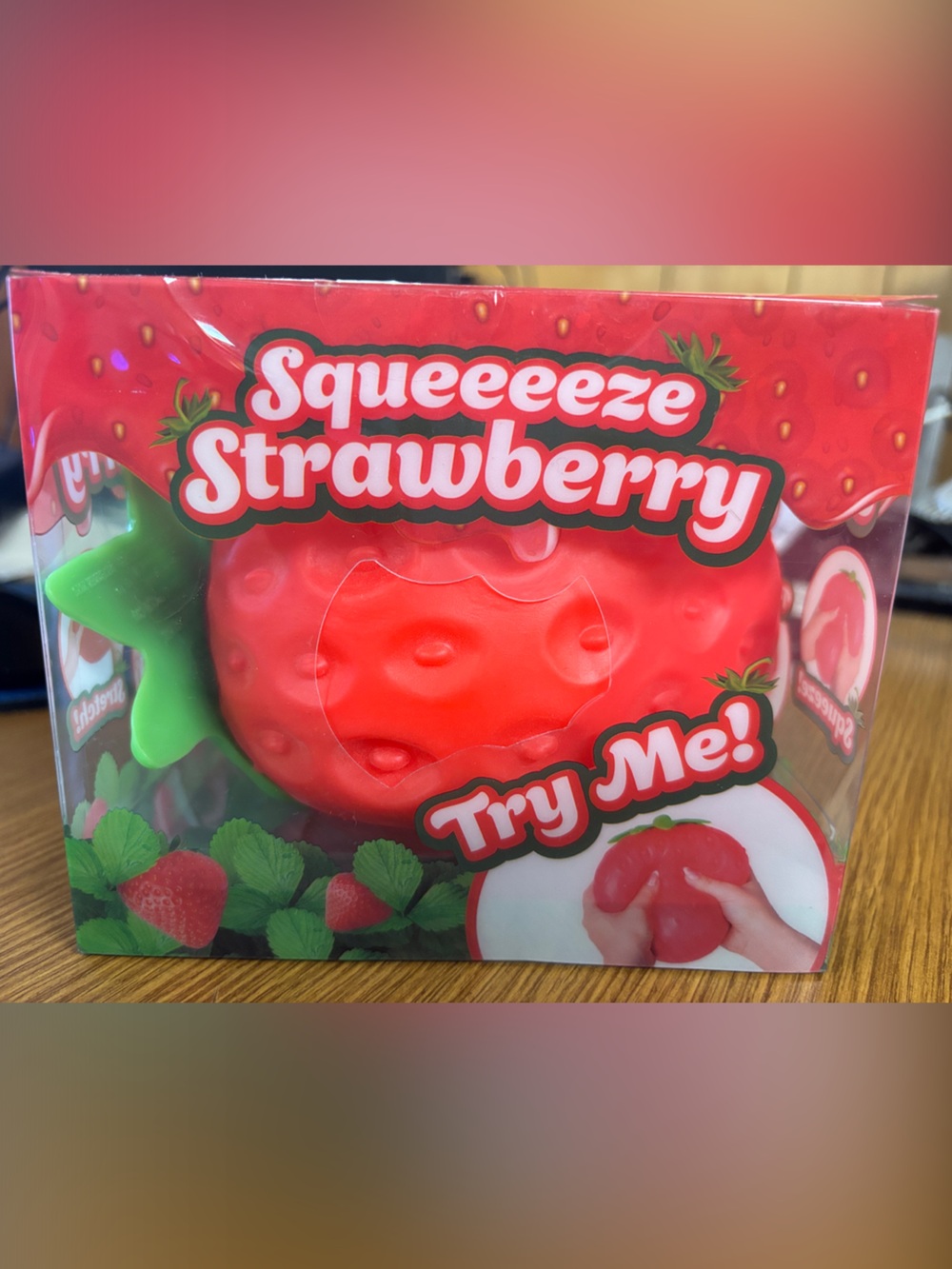 Squeezeeze Strawberry Stress Ball Toy - Red